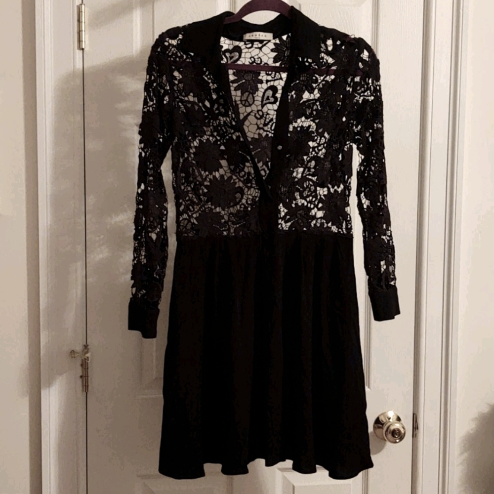 BNWOT Sandro Black Lace Dress Size S